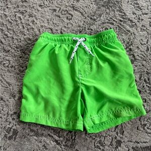 Carter's Neon Green Swim Shorts with Navy Trim